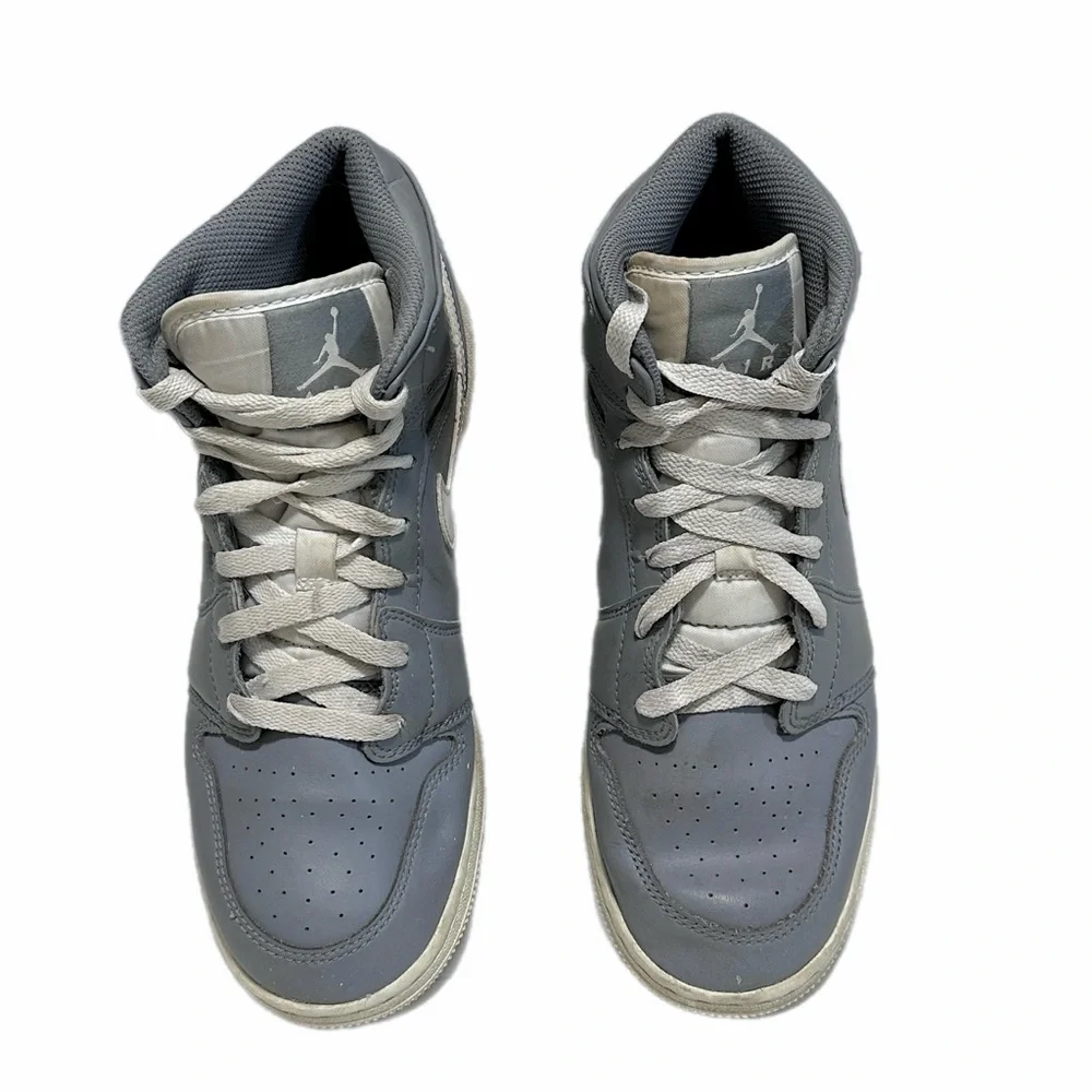 Nike Air Jordan 1 Mid Grey White Size 7Y